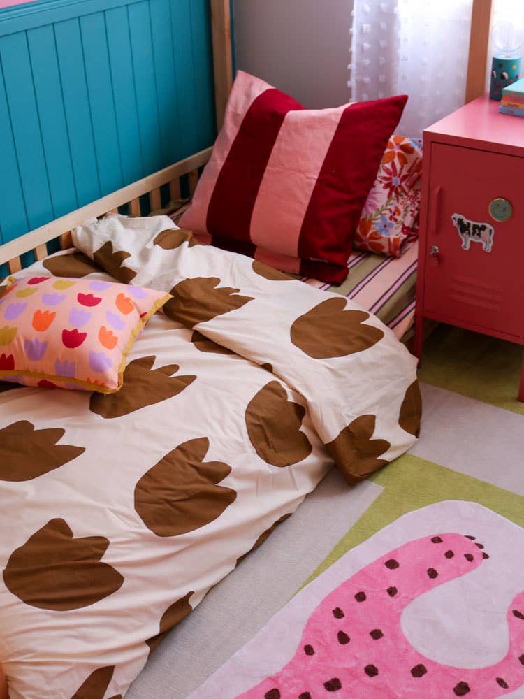 Corduroy Euro Pillowcase - Peach/Ruby