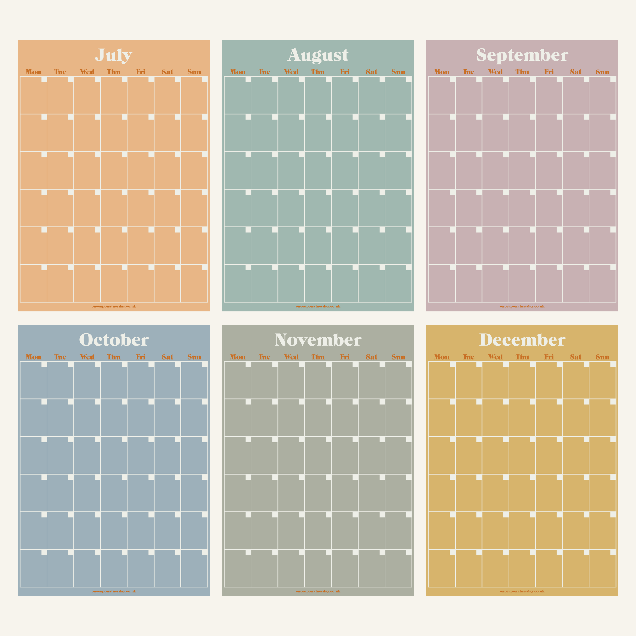 Monthly Undated A3 Wall Planner | 12 Pages | Pastels