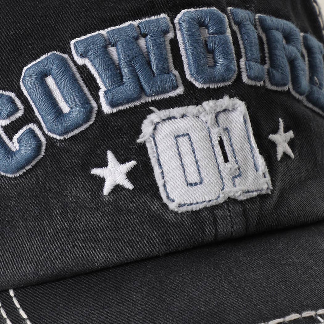 COWGIRL 01 Embroidered Vintage Distressed Baseball Cap
: BLK