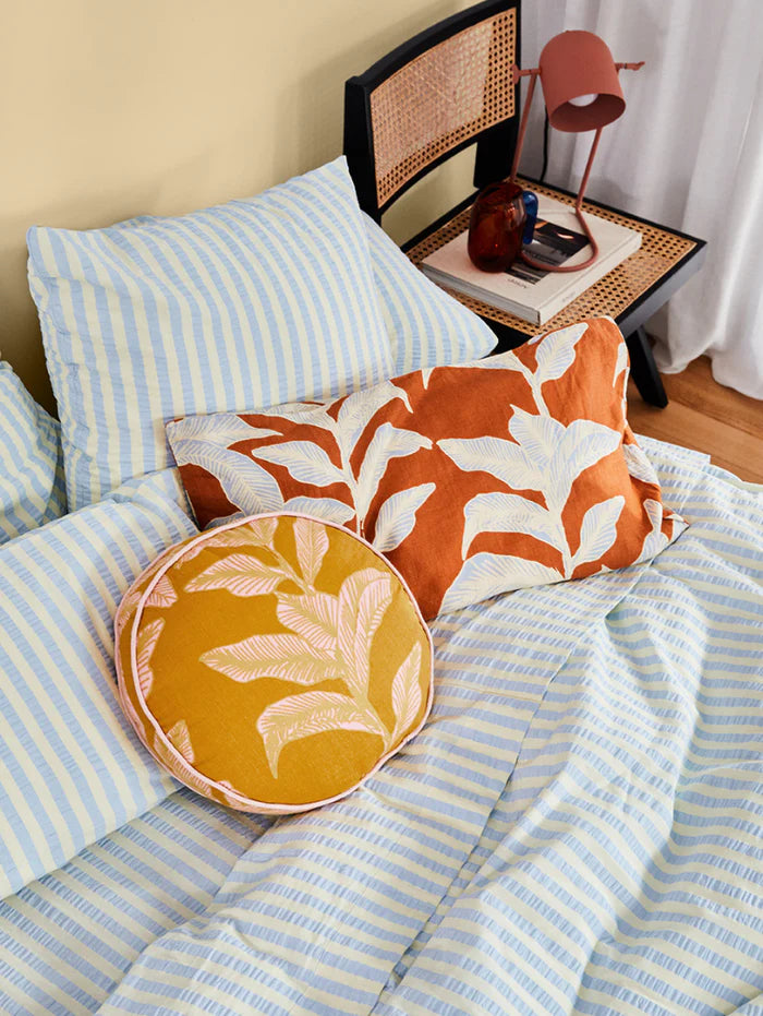 Butter Blue Seersucker Fitted Sheet