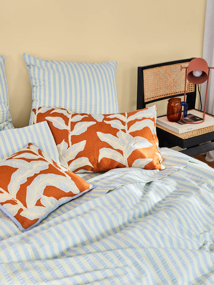 Butter Blue Seersucker Fitted Sheet