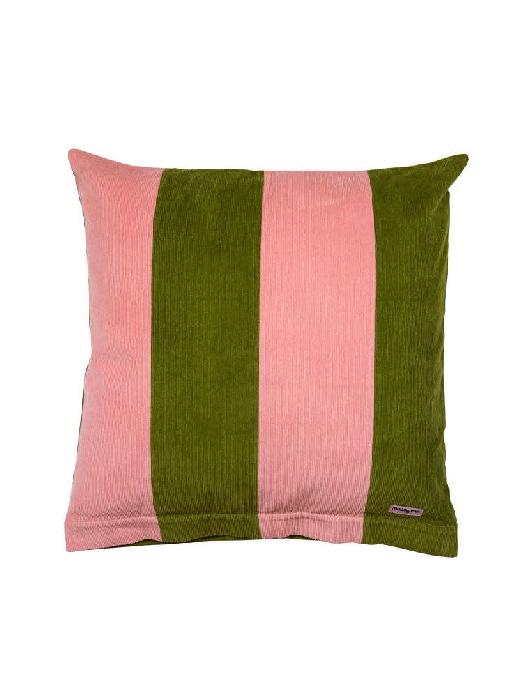 Corduroy Euro Pillowcase - Peach/Olive