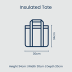 Medium Insulated Tote – Blue Palm