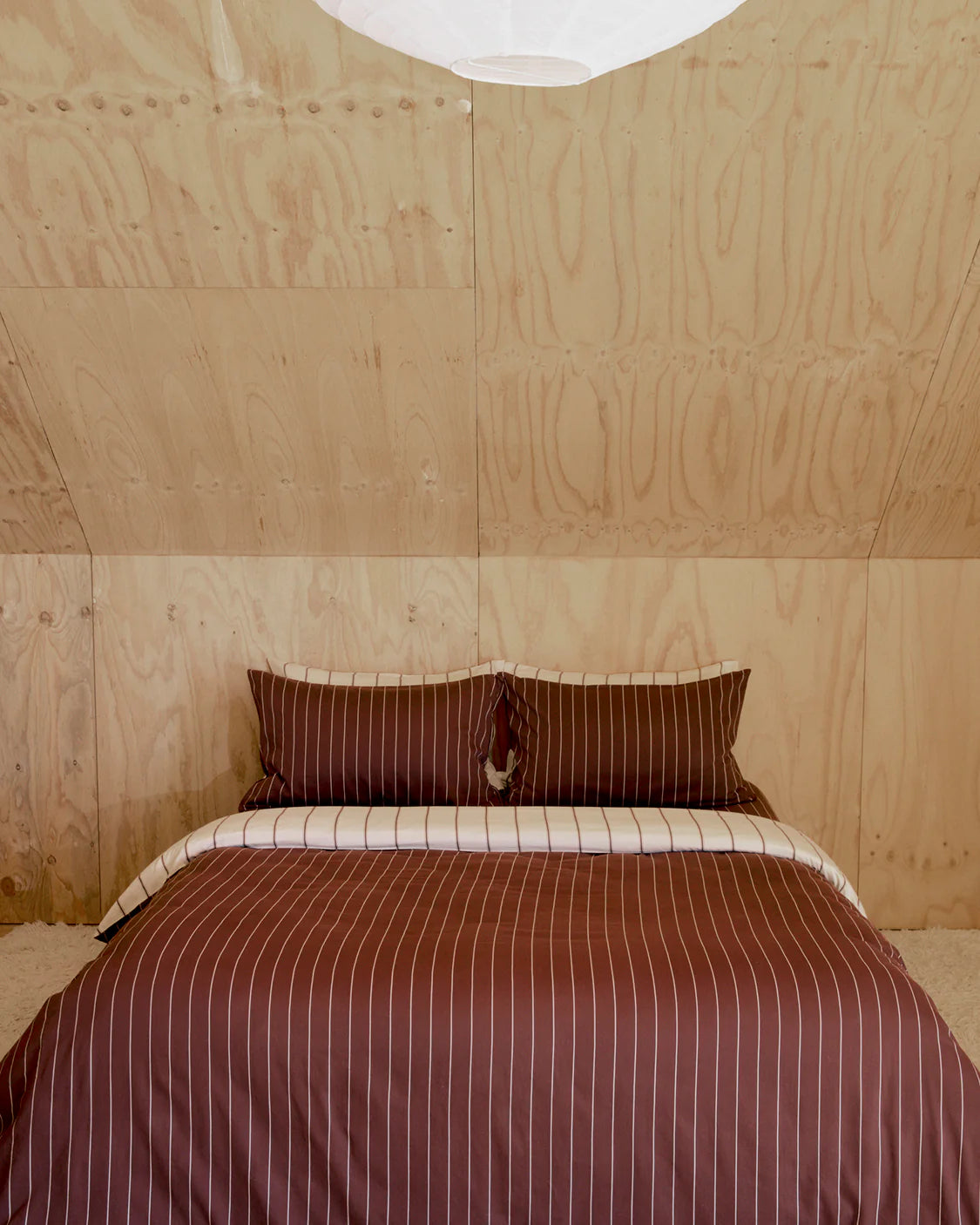 Quilt Cover - Vanilla / Mahogany