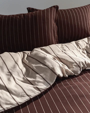 Quilt Cover - Vanilla / Mahogany