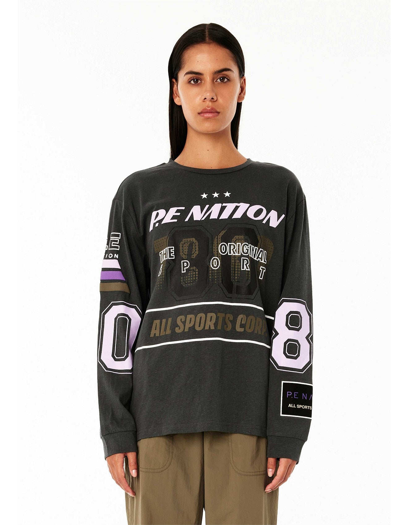 PE Nation Charcoal Long Sleeve T'shirt - M