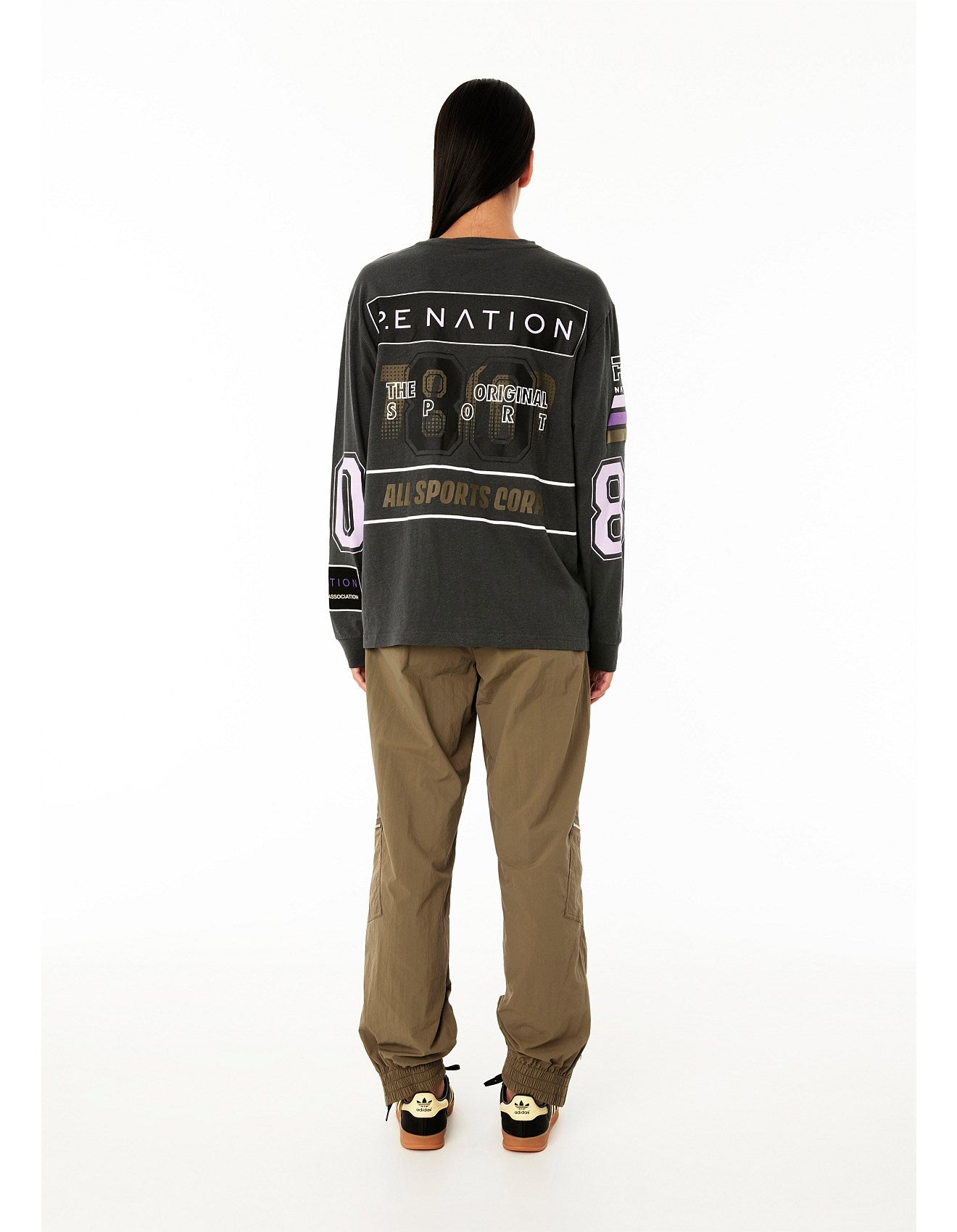 PE Nation Charcoal Long Sleeve T'shirt - M