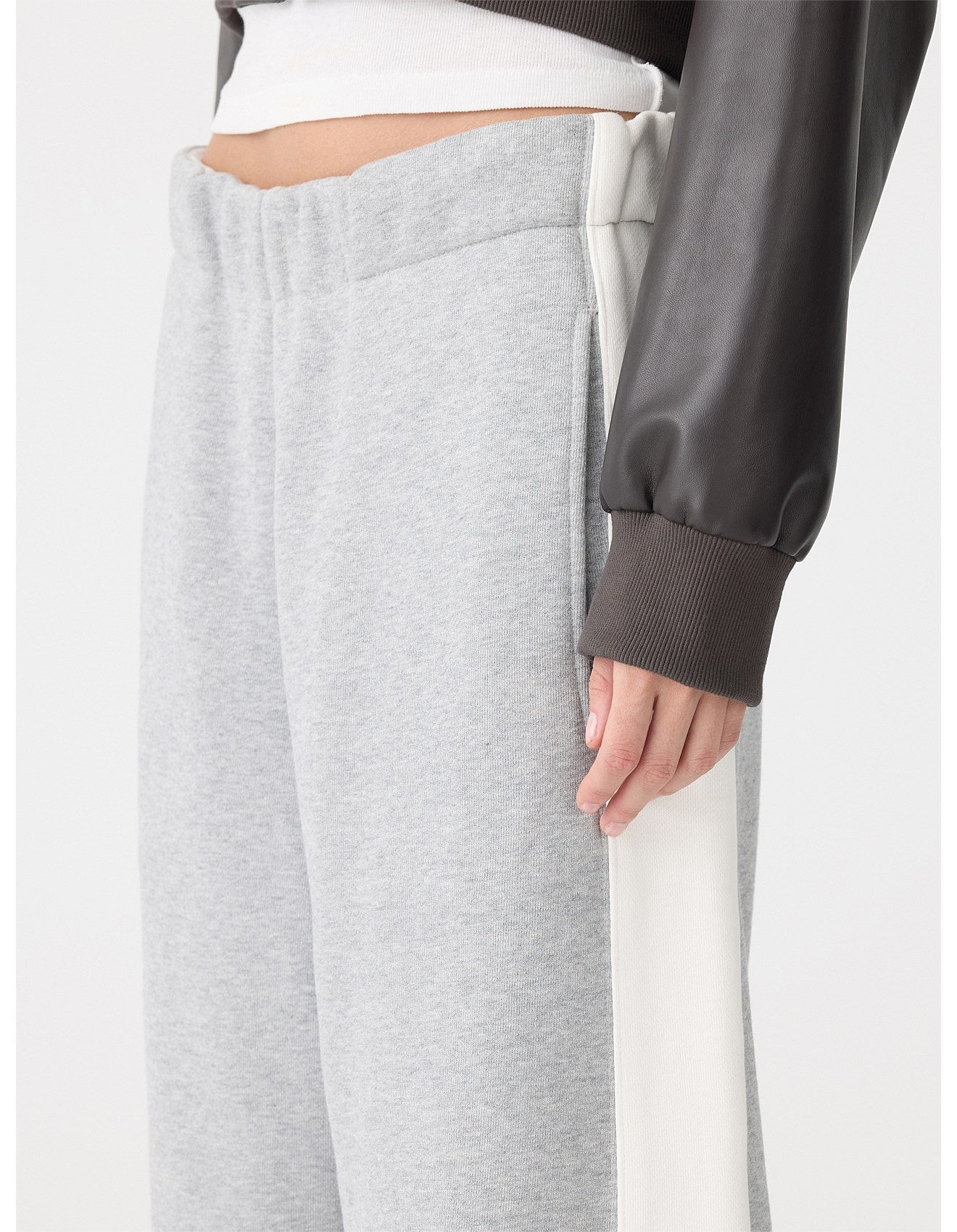 Bassike  Fleece Stripe Detail Trackpant rrp $360