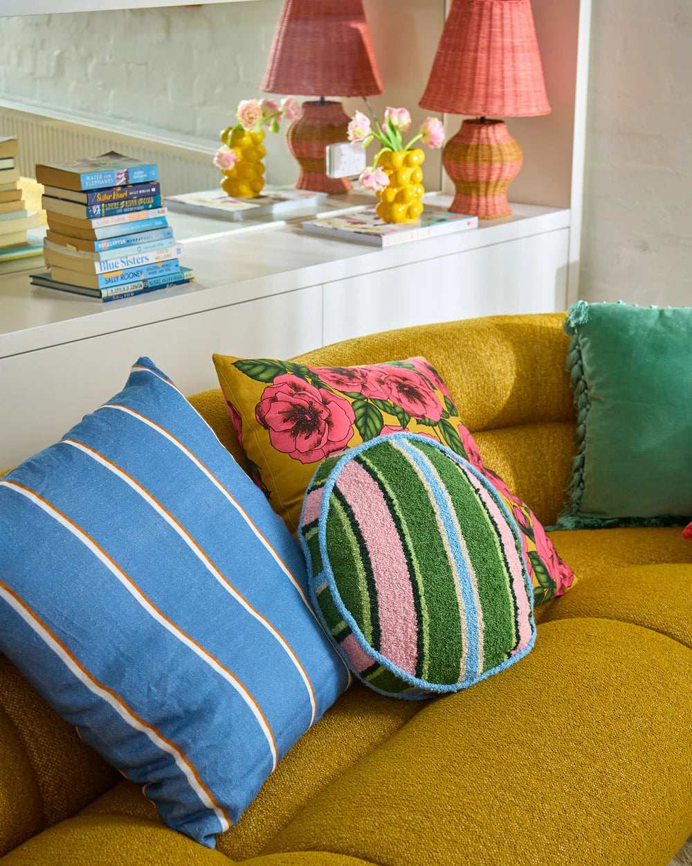 Blue lagoon Stripe Upholstery Lounge Cushion