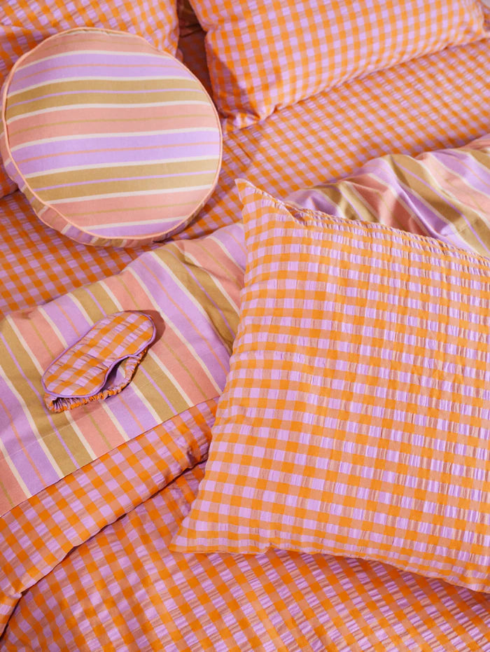 Kumquat Bloom Seersucker Quilt Cover