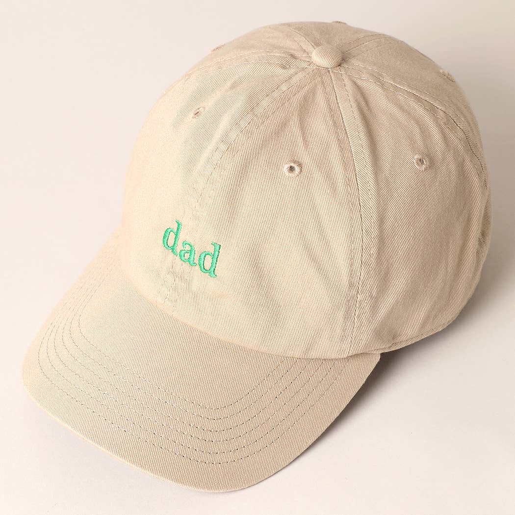 Father's Day Baseball Cap With Dad Text Embroidery : NAVY / ONE SIZE