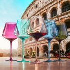 Colors of Rome, Italy, City Wine Glassware | Set of 5, 20 OZ