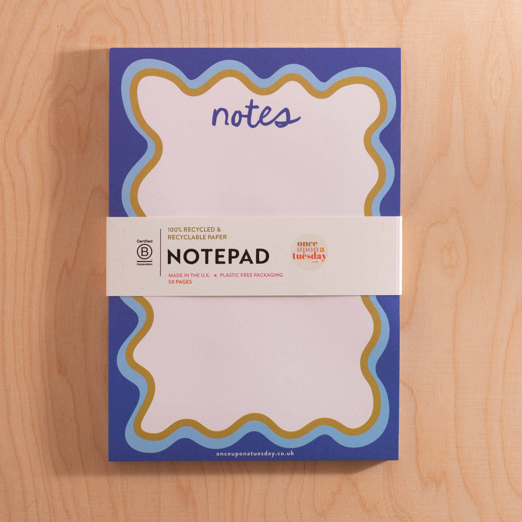 Blue Wavy A5 Notepad