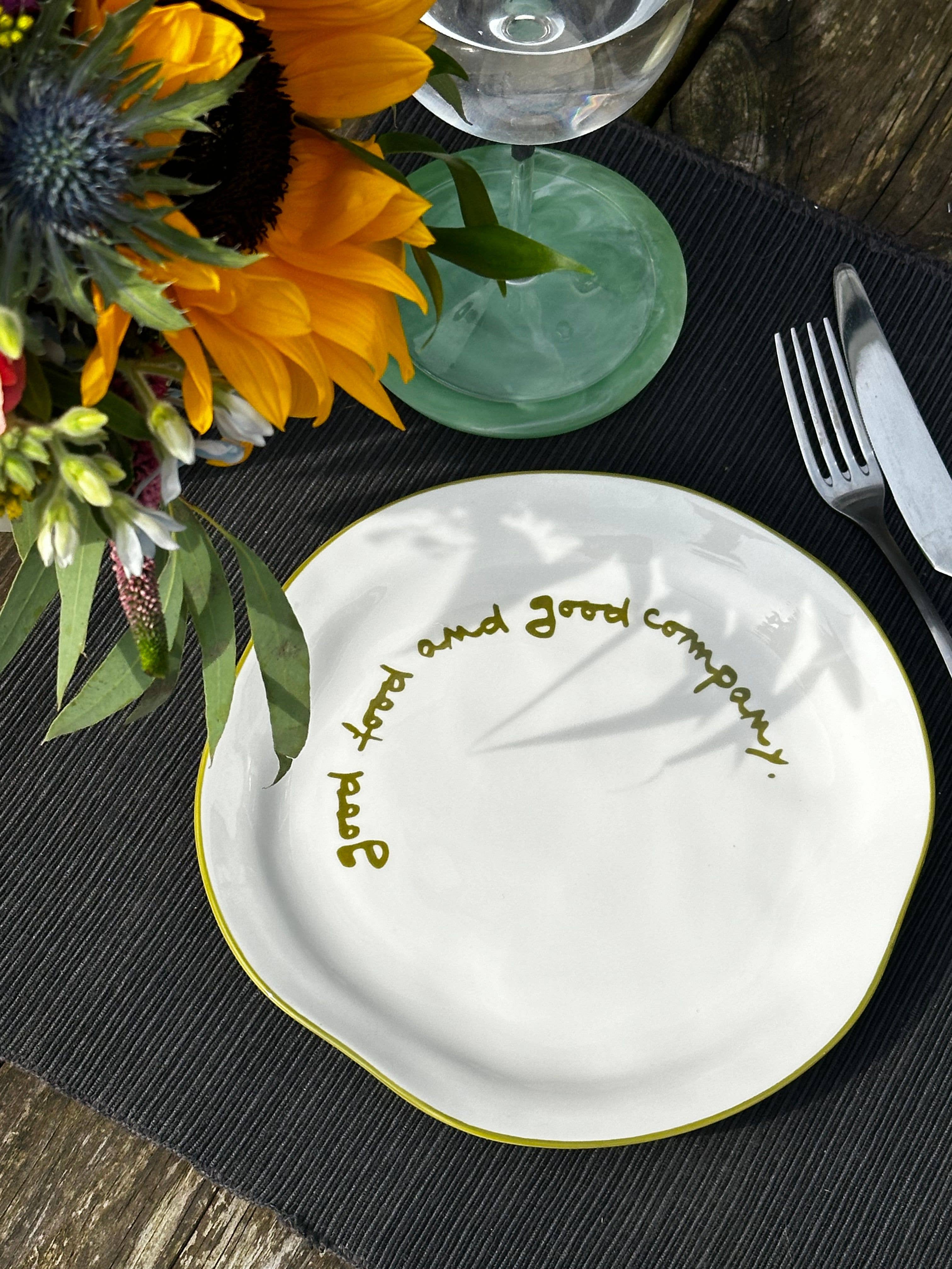 Statement Plate - 'good food and good company.'