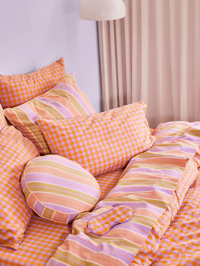 Kumquat Bloom Seersucker Quilt Cover