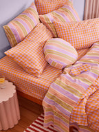 Kumquat Bloom Seersucker Quilt Cover