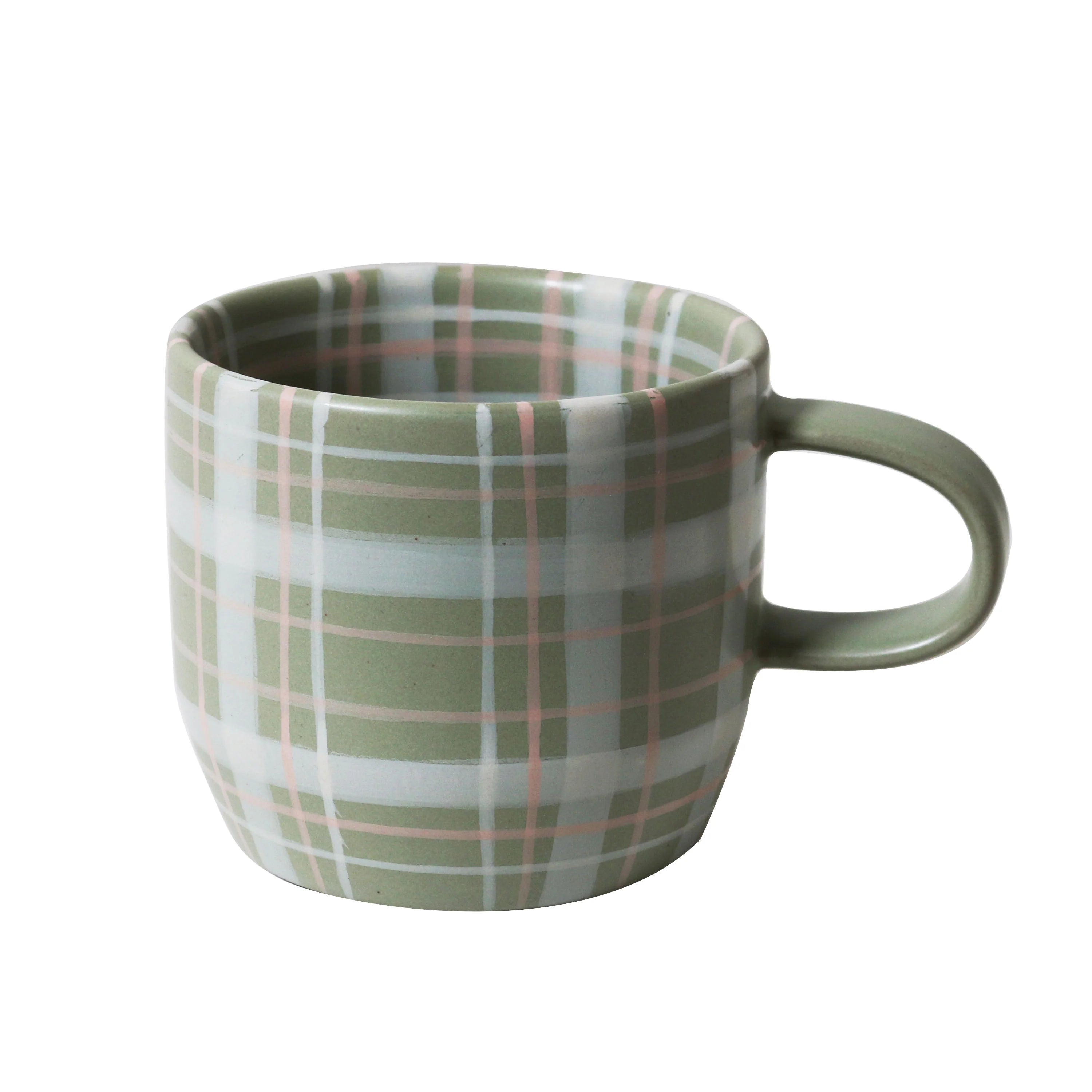 MUG SINGLE - SAGE & BLUSH CHECK CAT'S PYJAMAS