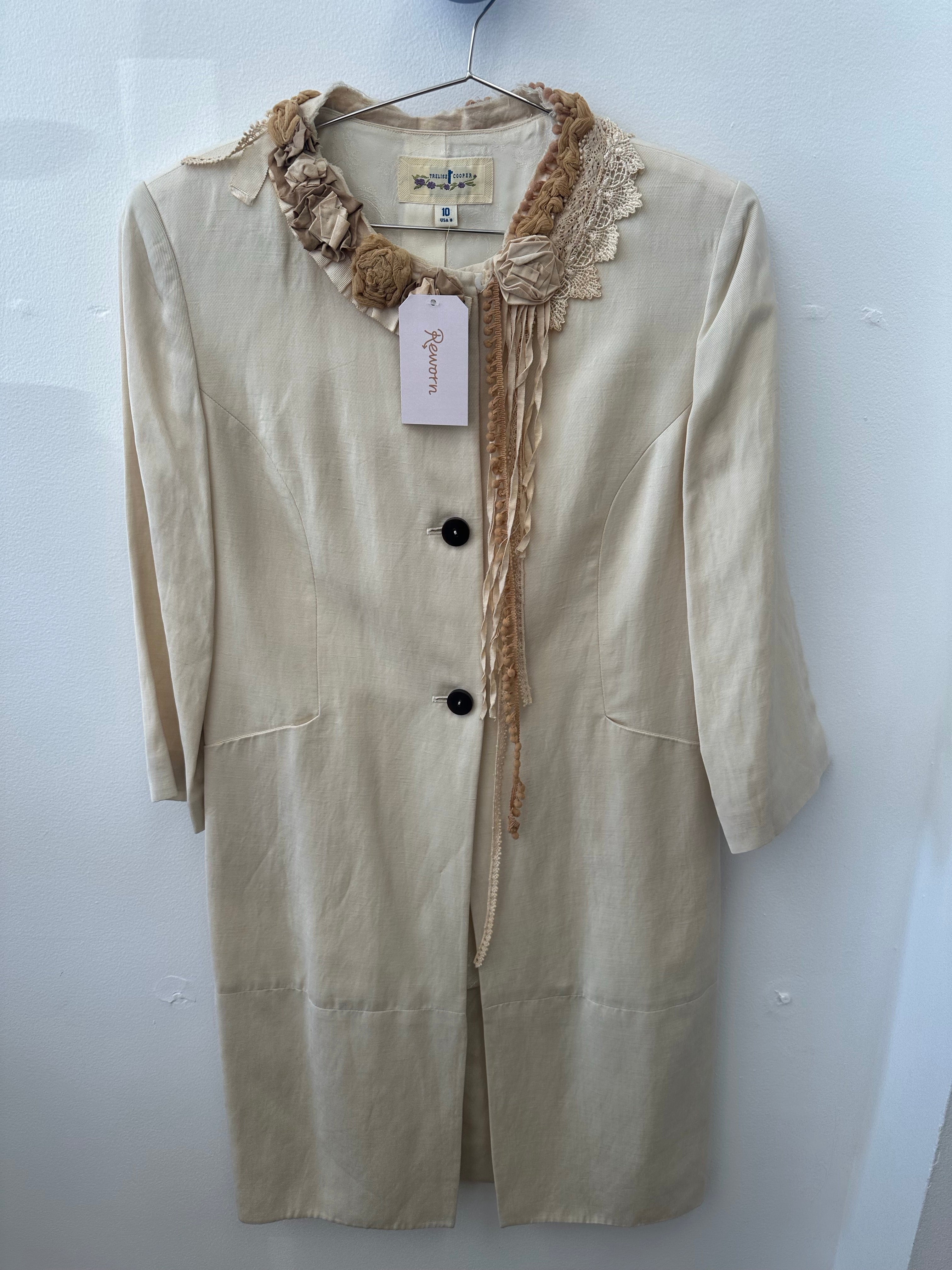 Trelise Cooper Beige Floral Collar Dress