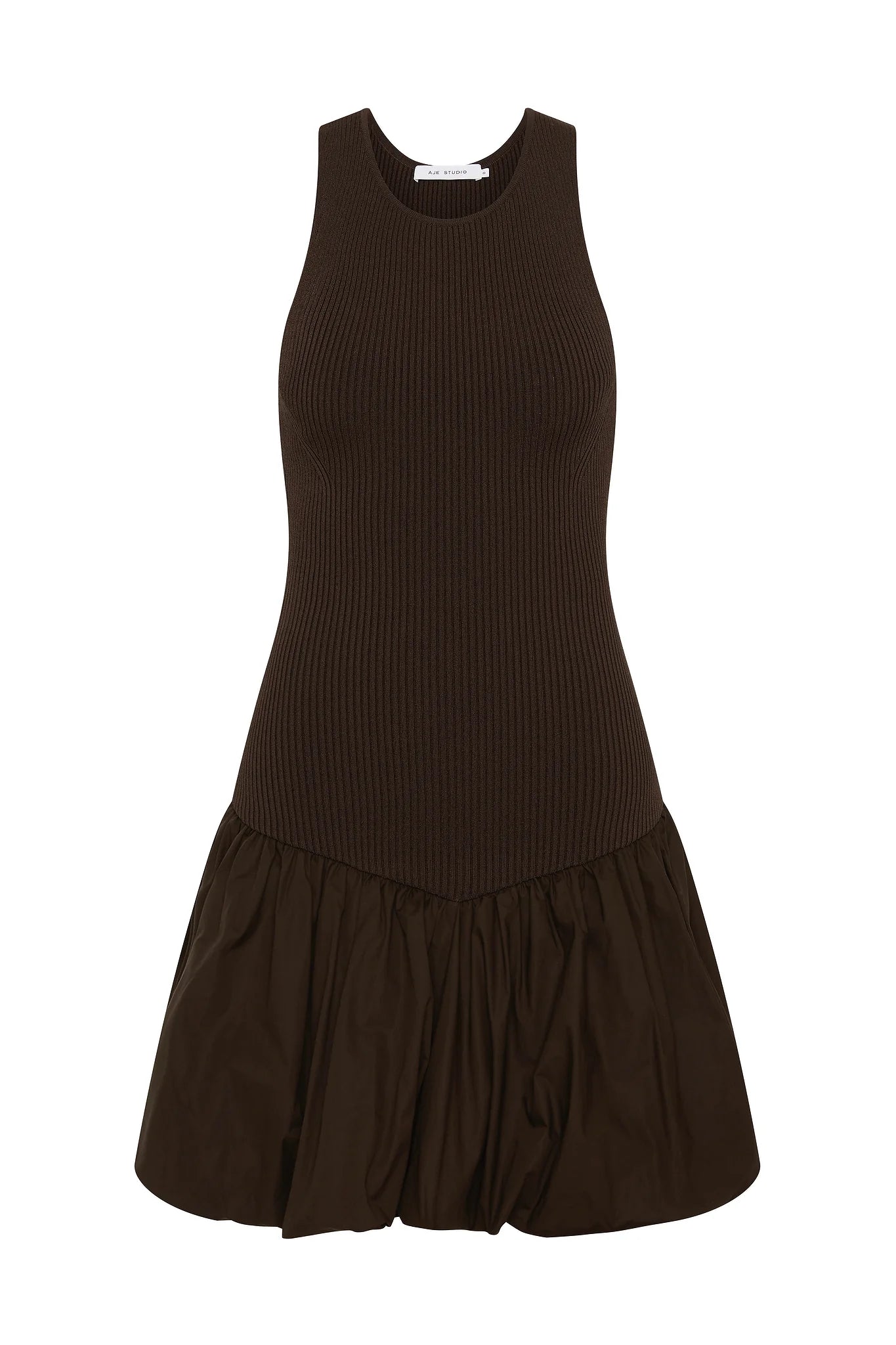 Aje Chocolate Brown Bubble Dress - 14