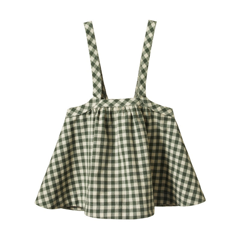 Kids Nature Baby green check pinafore organic cotton - 4