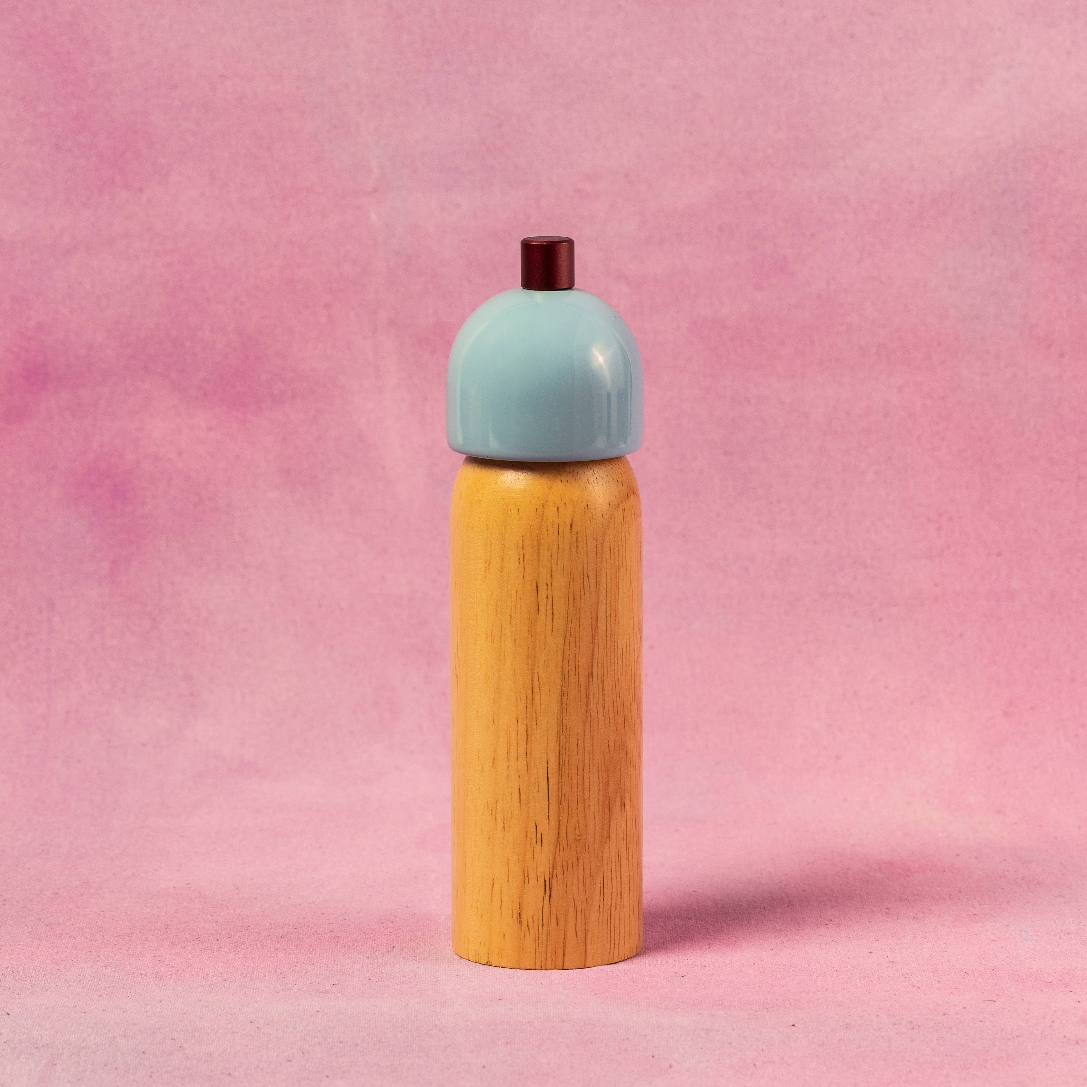 New! Salt & Pepper Grinder - Light Blue & Burgundy: Large