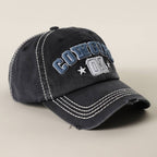 COWGIRL 01 Embroidered Vintage Distressed Baseball Cap
: BLK