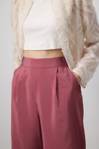 High-Waisted Wide-Leg Cupro Pants