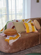 Pistachio Seersucker Cushion: With Insert
