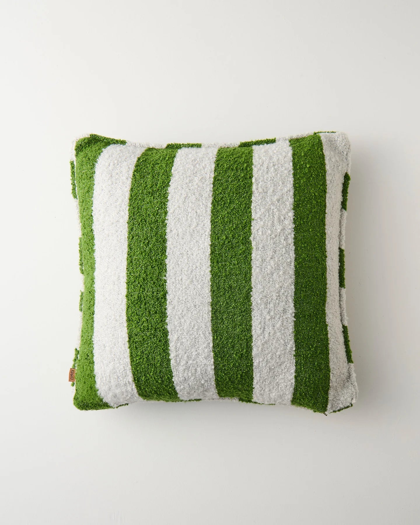 Moss Stripe Square Boucle Cushion