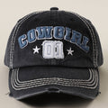 COWGIRL 01 Embroidered Vintage Distressed Baseball Cap
: BLK