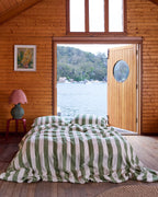 Moss Stripe Linen Pillowcases 2P STD set