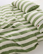Moss Stripe Linen Pillowcases 2P STD set