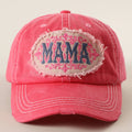 MAMA Patch Embroidered Distressed Baseball Cap : HPK