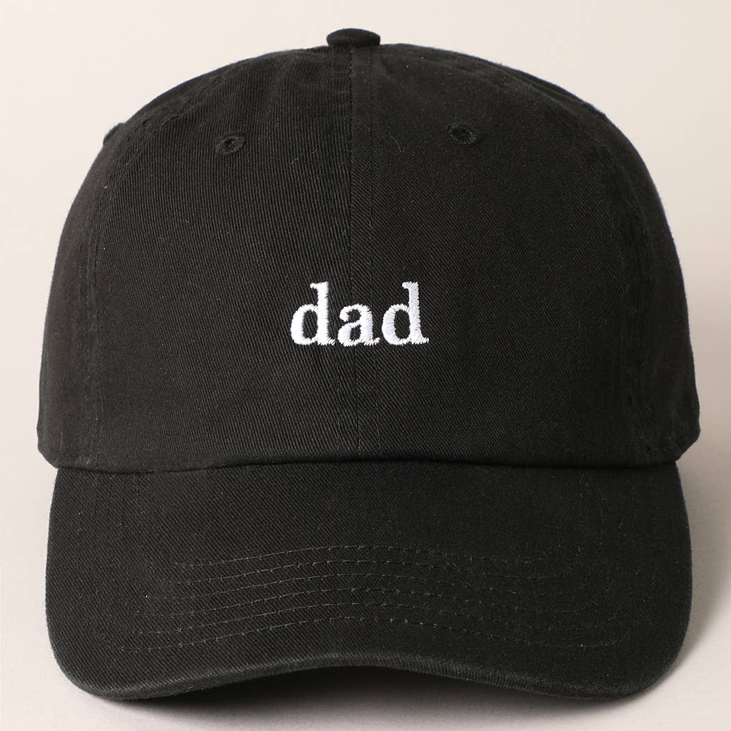 Father's Day Baseball Cap With Dad Text Embroidery : DARK GREEN / ONE SIZE