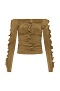 Aje Khaki Off the Shoulder Top - M