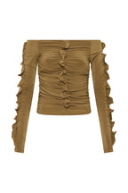 Aje Khaki Off the Shoulder Top - M