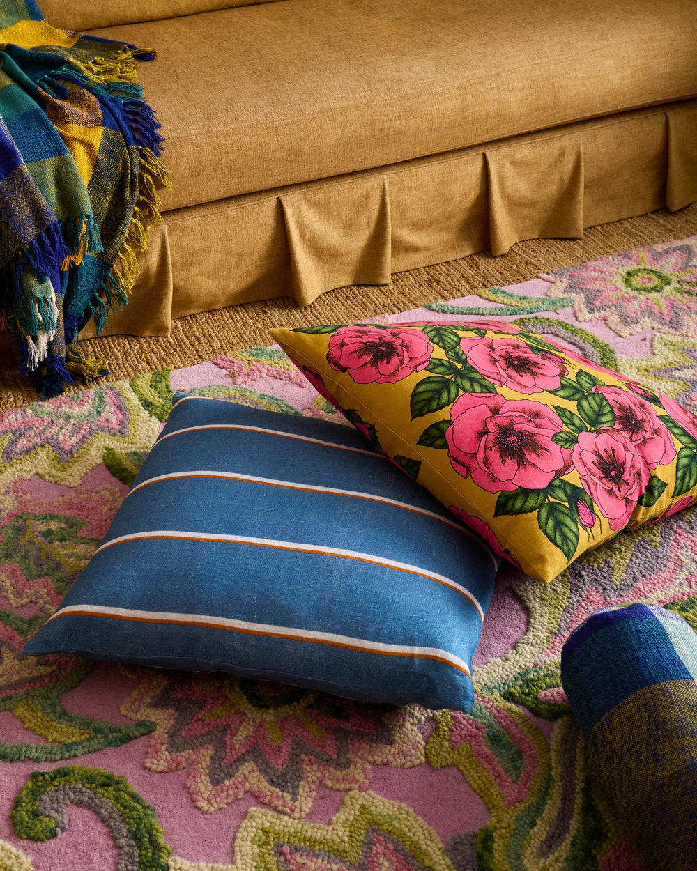 Blue lagoon Stripe Upholstery Lounge Cushion