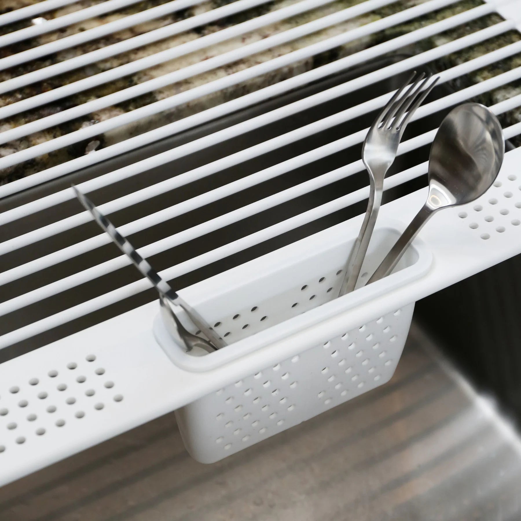 Folding Dish Rack w/ Cutlery Holder