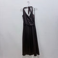 Very brown satin halter neck dress 12