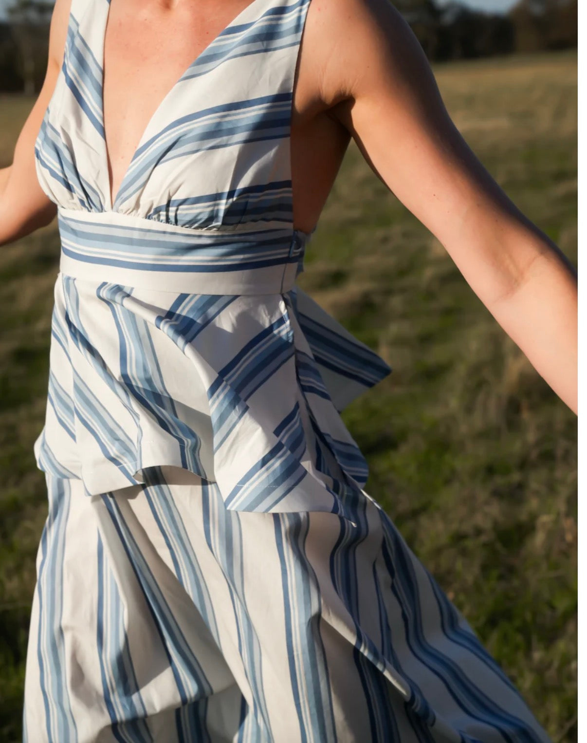 Aston studio blue and white maxi dress- 8