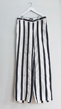 Sportscraft Cream Linen Striped Pants - 12