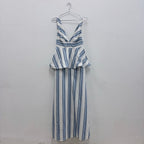 Aston studio blue and white maxi dress- 8