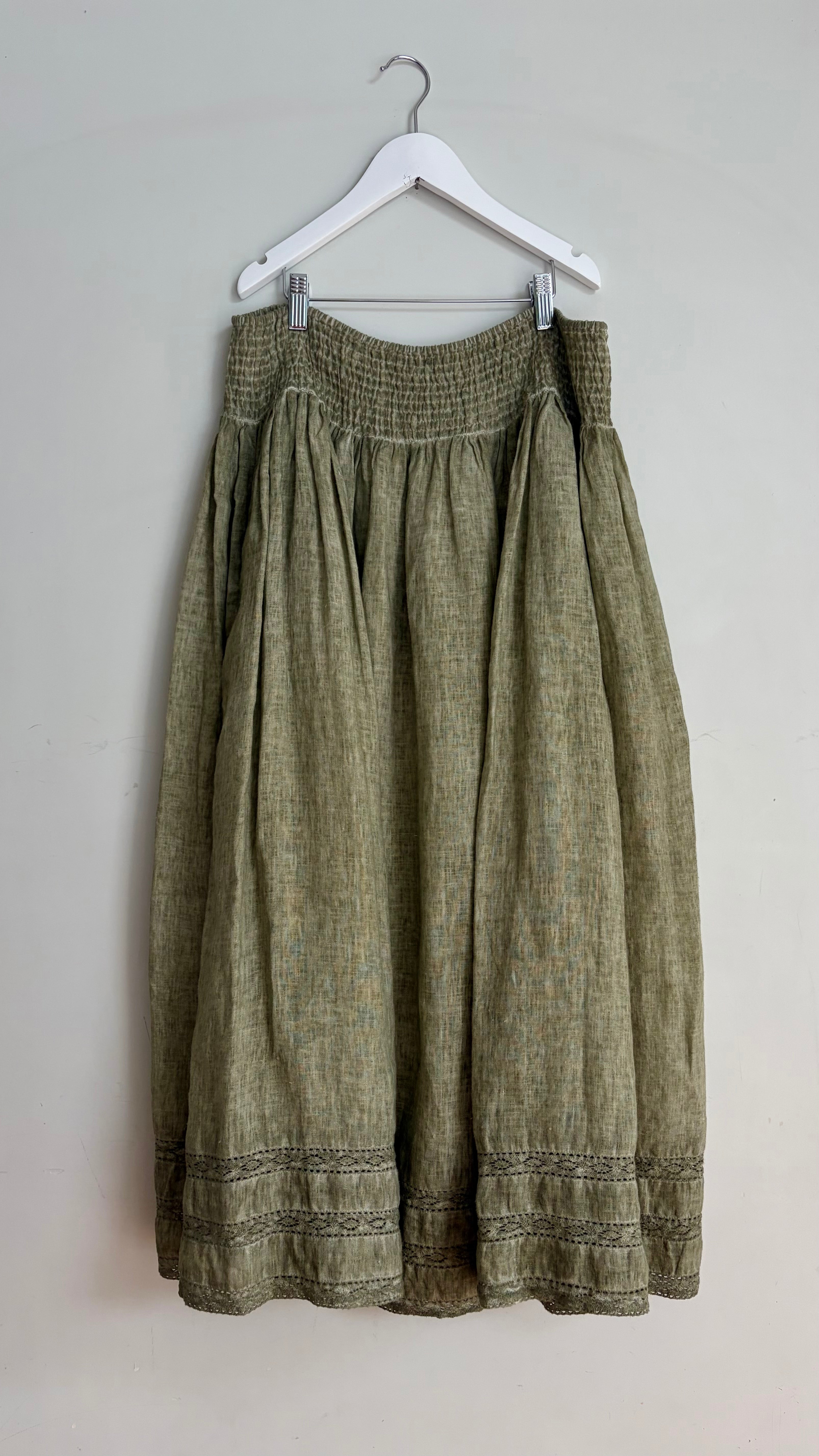 Manteau Noir Sage Linen Skirt - XL