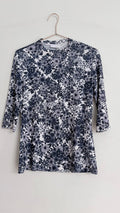 Scanlan Theodore TShirt White Black Floral Jersey 3/4 Sleeve Tunic - S