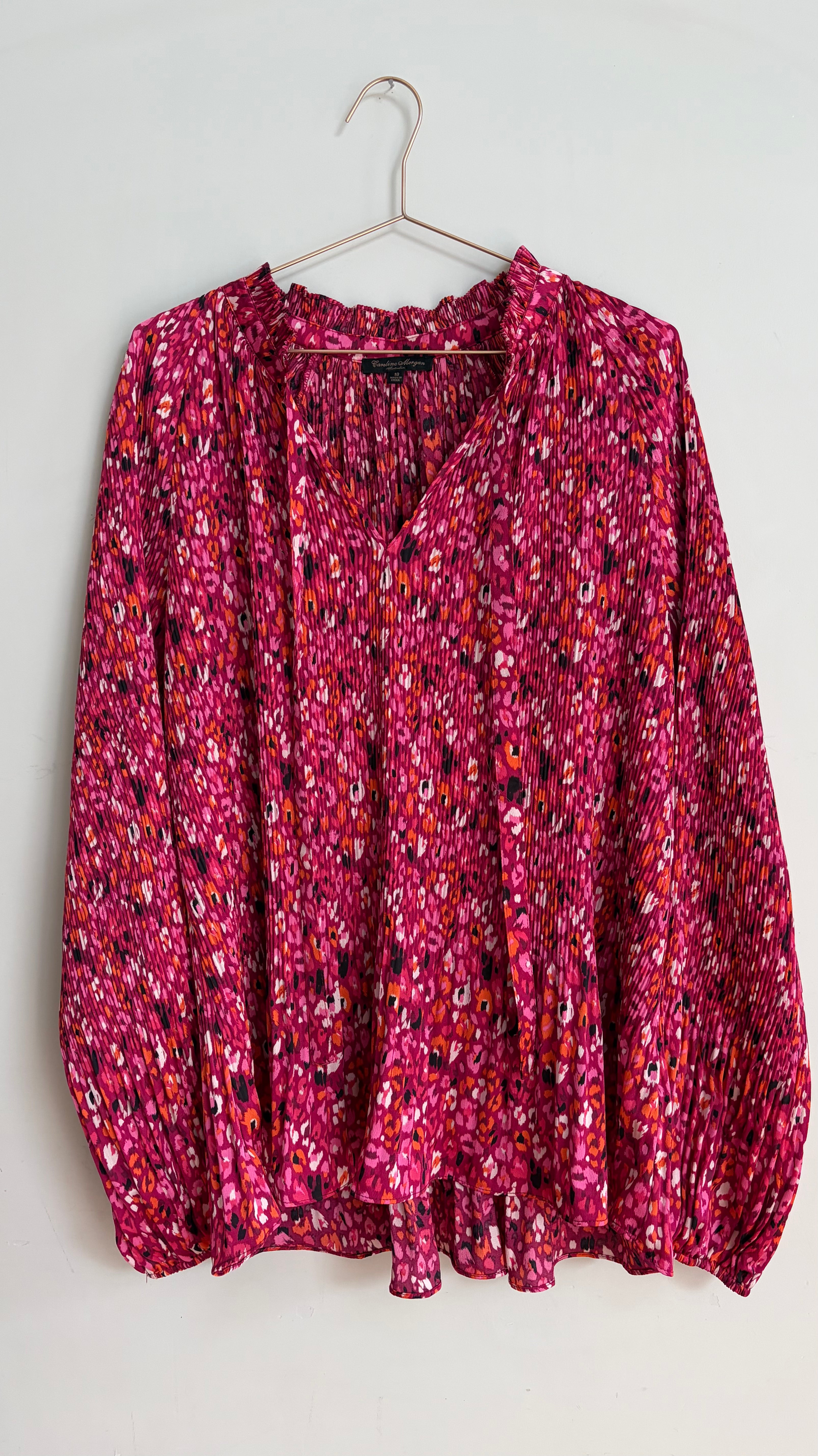 Caroline Morgan Hot Pink Pleated Shirt - 18