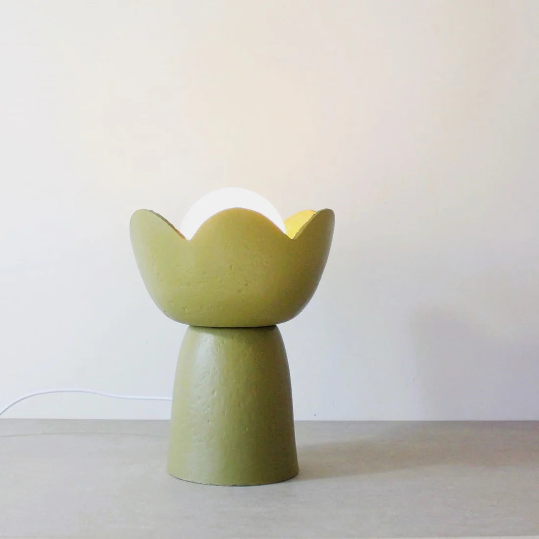 Lotus Table Lamp- Olive Green