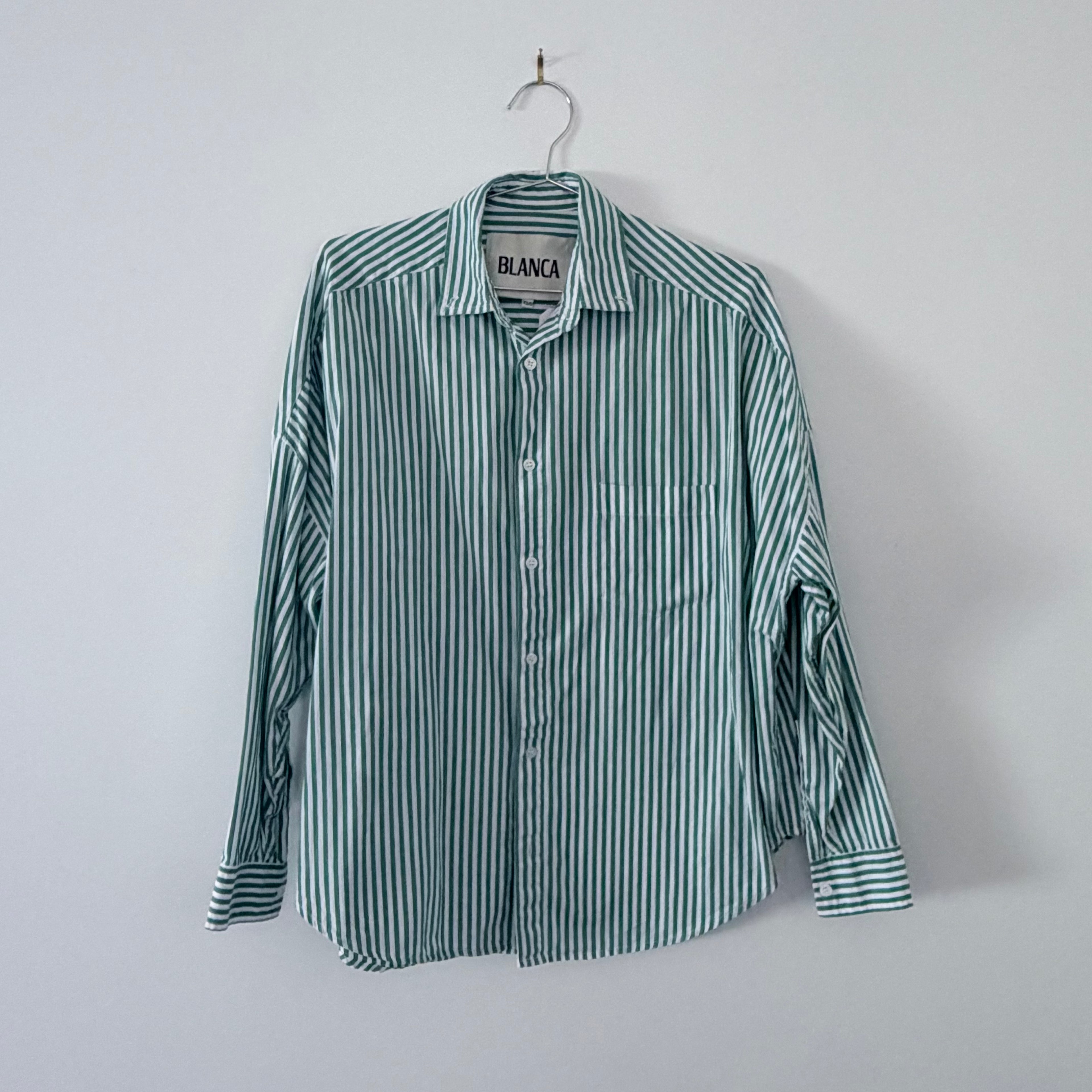Blanca Green and White Striped Shirt - XS/S