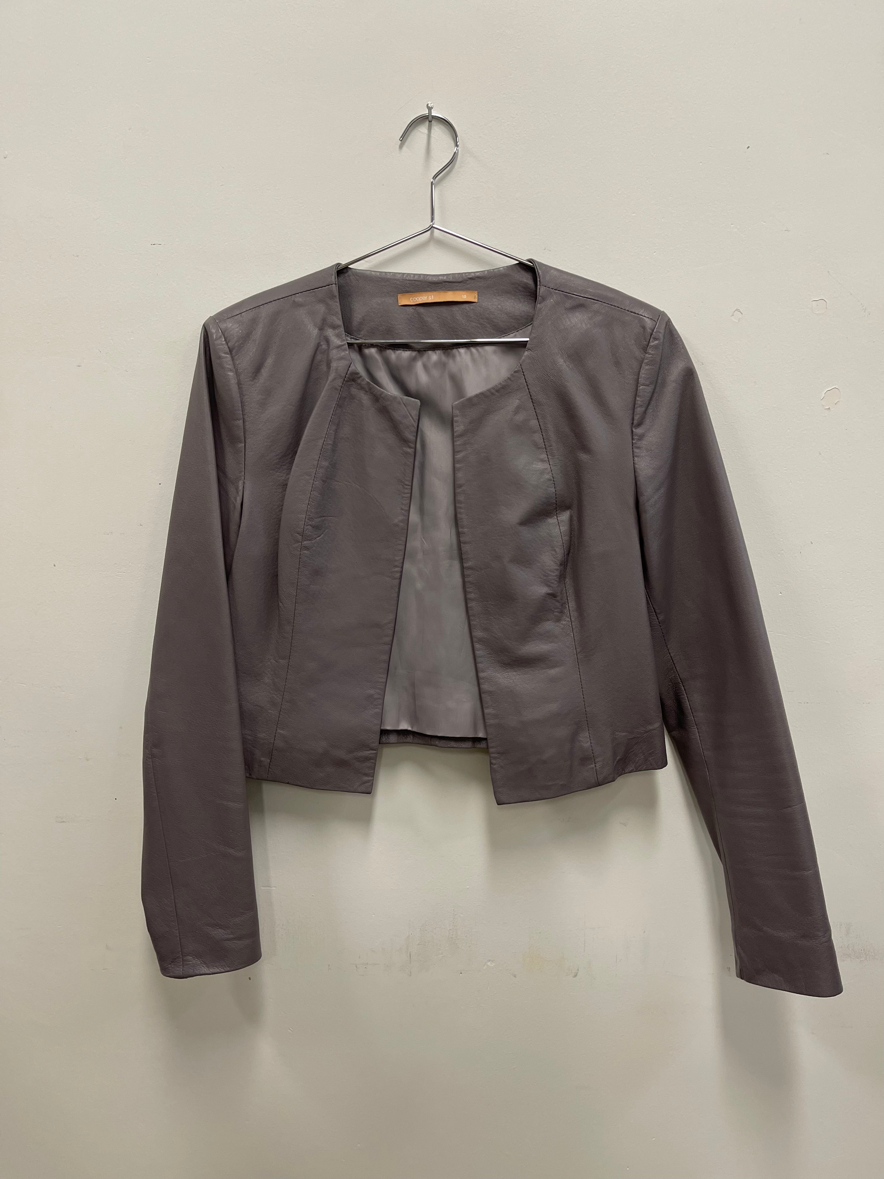 Cooper Street Grey Cropped Leather Jacket 10