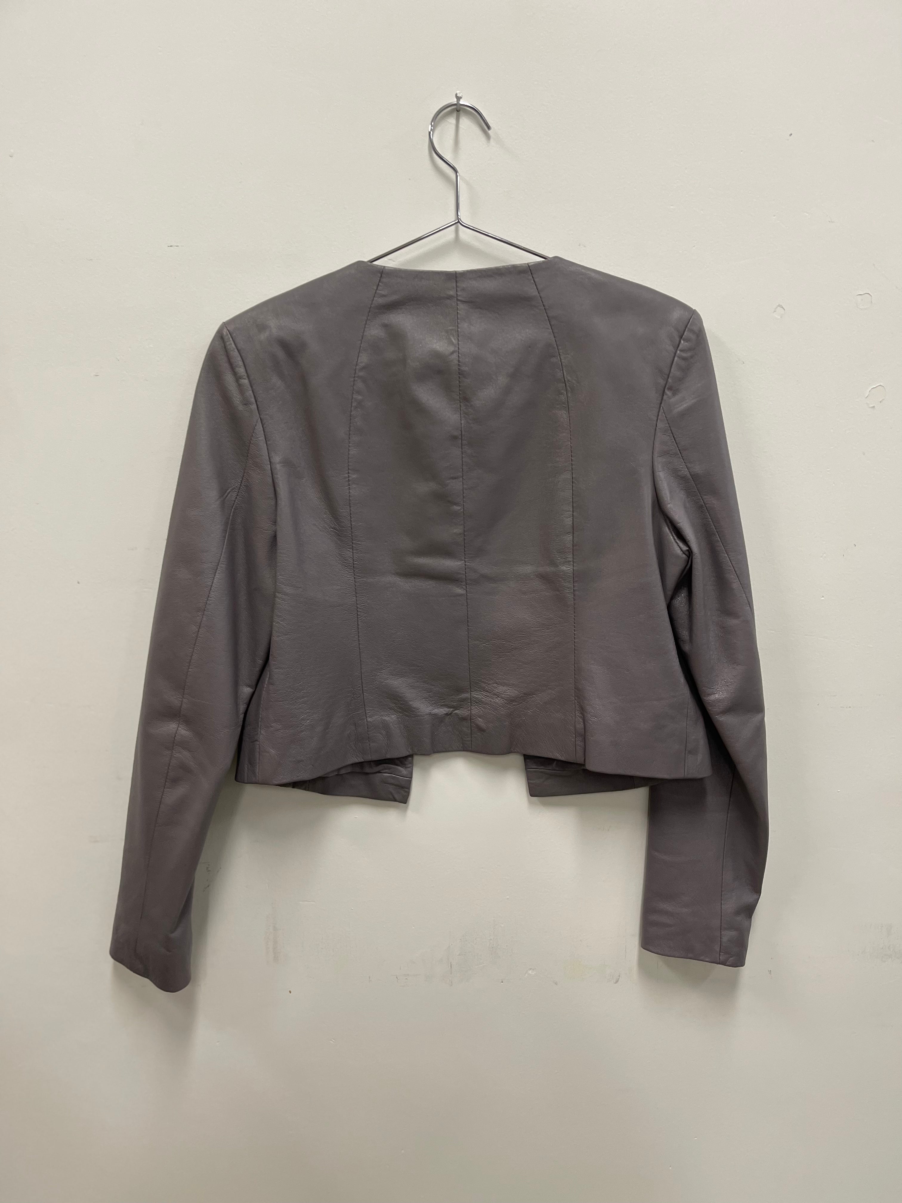 Cooper Street Grey Cropped Leather Jacket 10