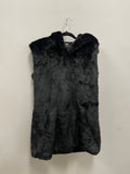 Maxim Black Faux Fur Vest M